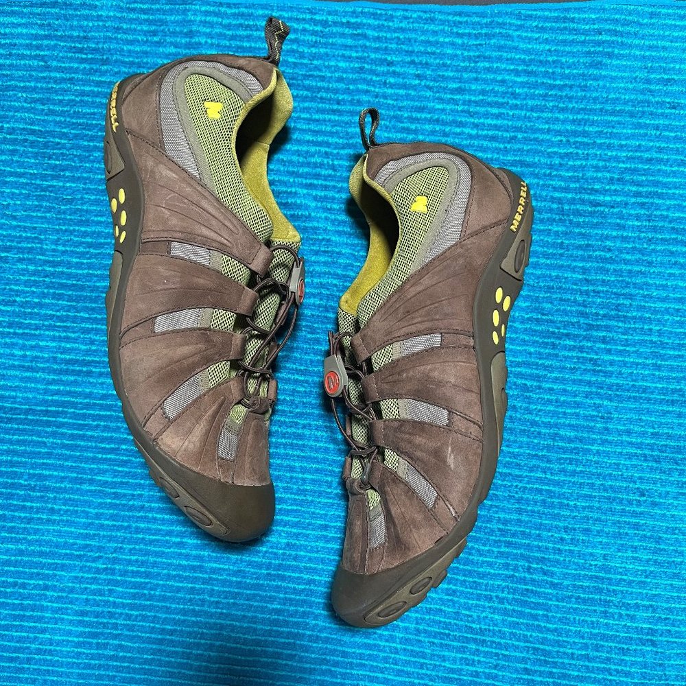 MERRELL Women's Caper Canteen Brown / Green Shoes - Size 11